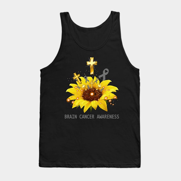 Brain Cancer Awareness Sunflower Faith Hope Love Tank Top by ThePassion99